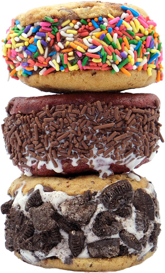midnight cookies & cream gourmet stack of delicious ice cream cookies
